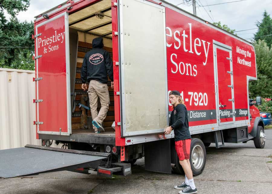 Commercial Portland movers loading truck